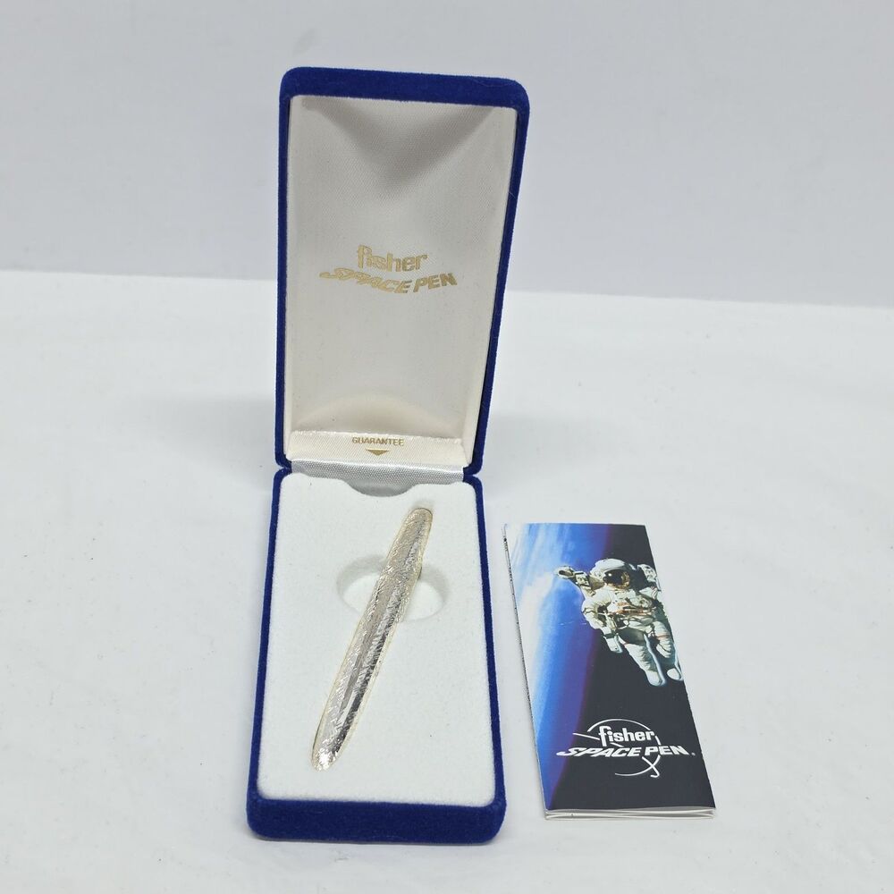 Vintage Fisher Bullet Space Pen Florentine Design Textured Silver-Gold